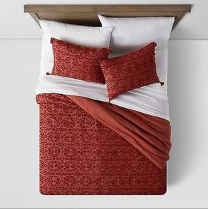 Threshold 7pc Full Clipped Jacquard Comforter & Sheet Set Terracotta
